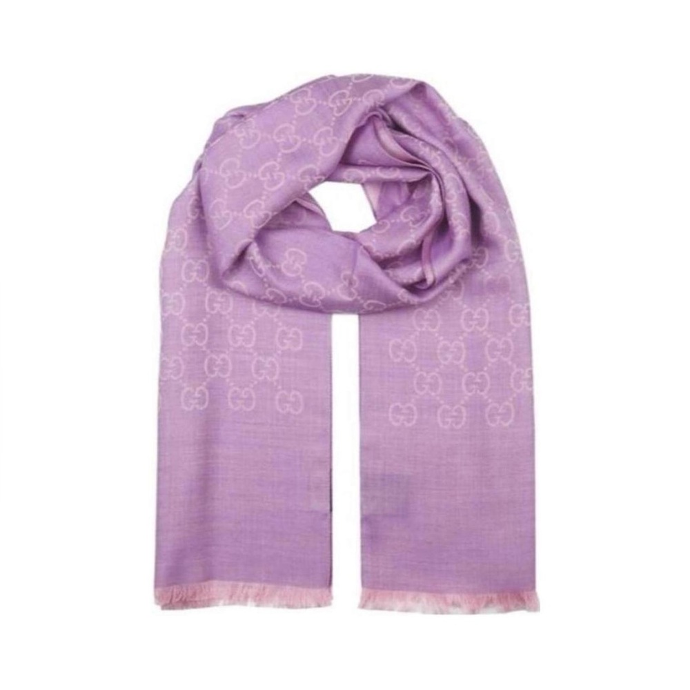 NWT Gucci GG Double-Sided Fringed Scarf